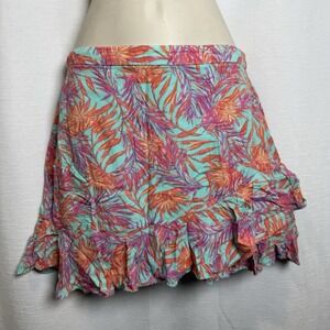 GB Gianni Bini Jr.'s Line‎ Tropical Tiered Ruffle Skirt Mint Multicolor Small